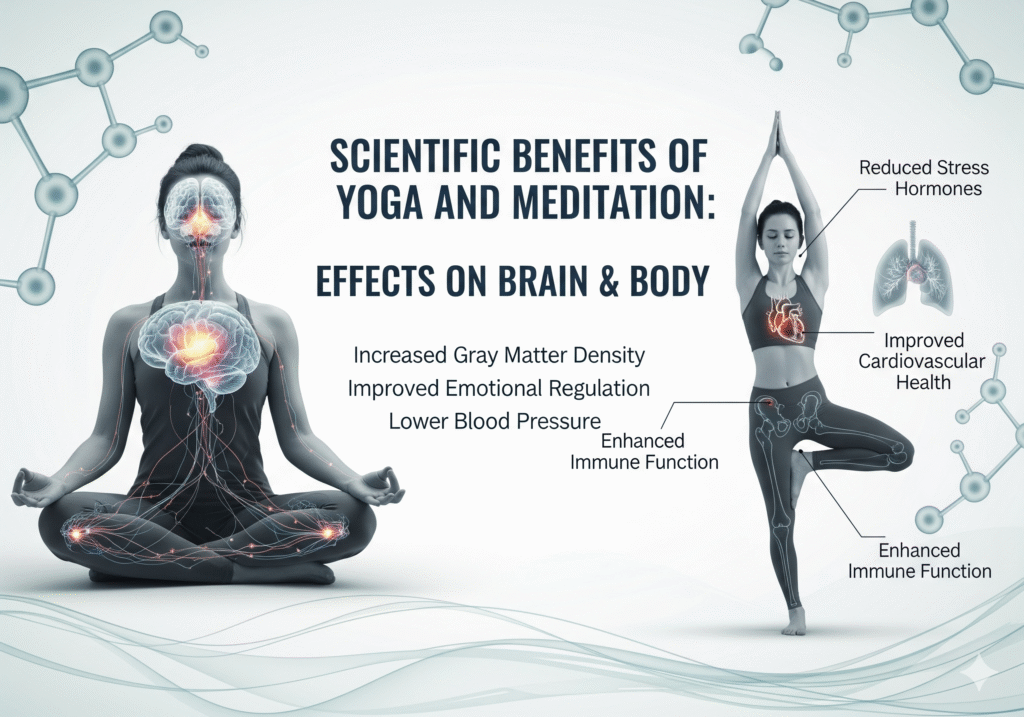 Scientific Benefits of Yoga and Meditation Effects on Brain & Body
